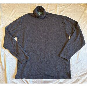J Crew Merino Wool Oarsman Sweater Turtle Neck Gray Large-small‎ Hole